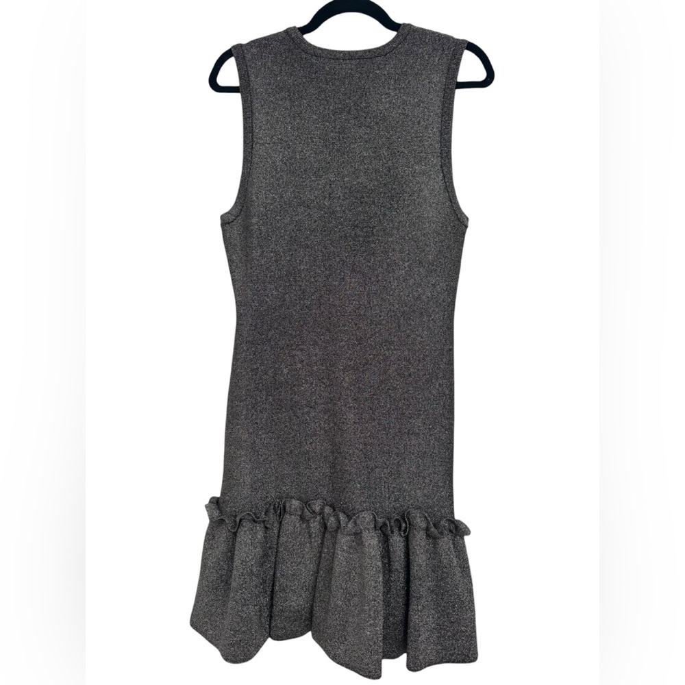 A.L.C $595 Retail Kilmer Crewneck Sleeveless Metallic Knit Dress, Size Large - Picture 11 of 13